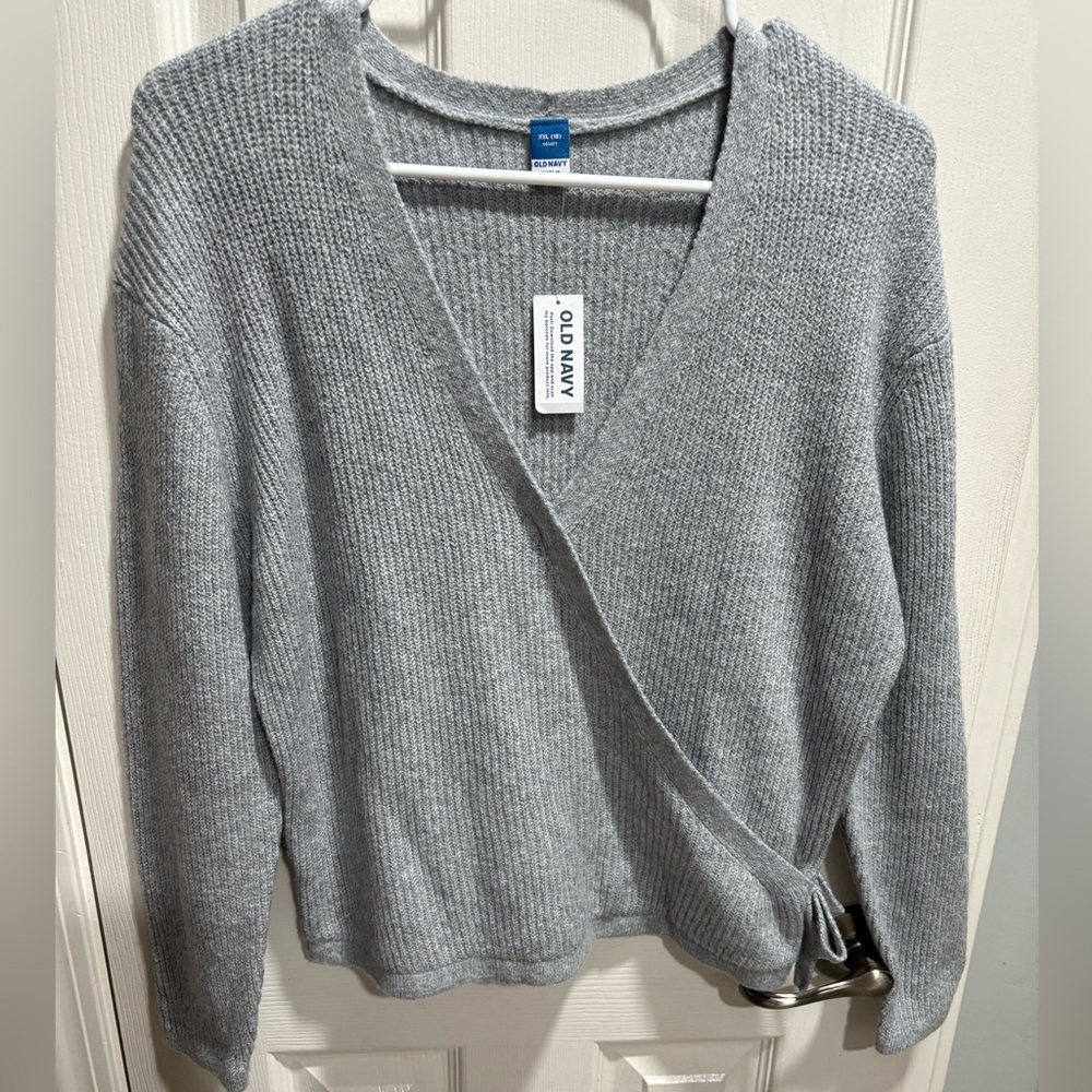 Old Navy Kids V-Neck Gray Sweater